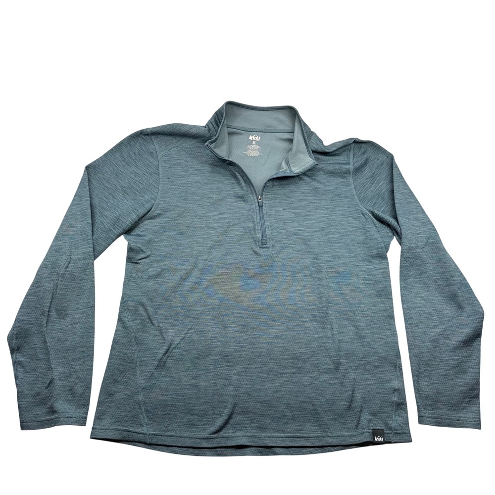 REI Co-op Mens Blue Heather Quarter Zip Pullover Active Top Size M 121879